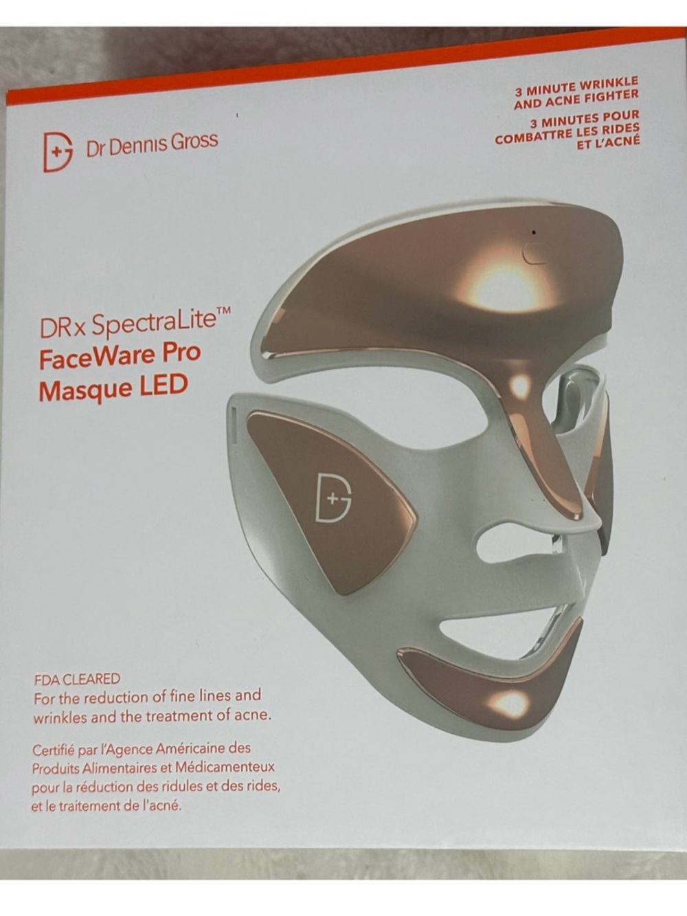 Dr Dennis Gross DRx SpectraLite FaceWare Pro LED Mask - Rose Gold & White